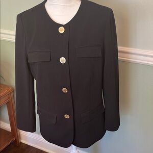 Anne Klein Black Blazer with Gold Buttons